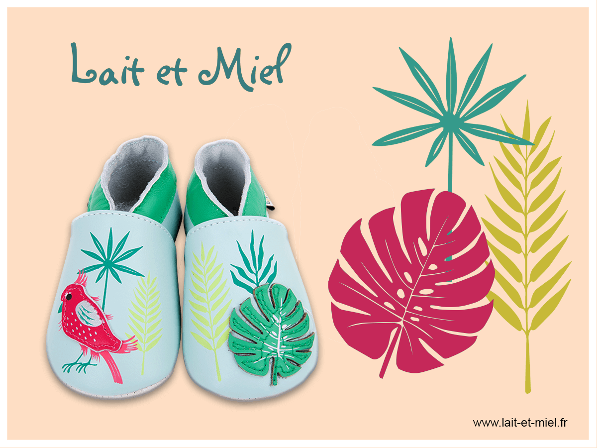 chaussons cuir lait et miel