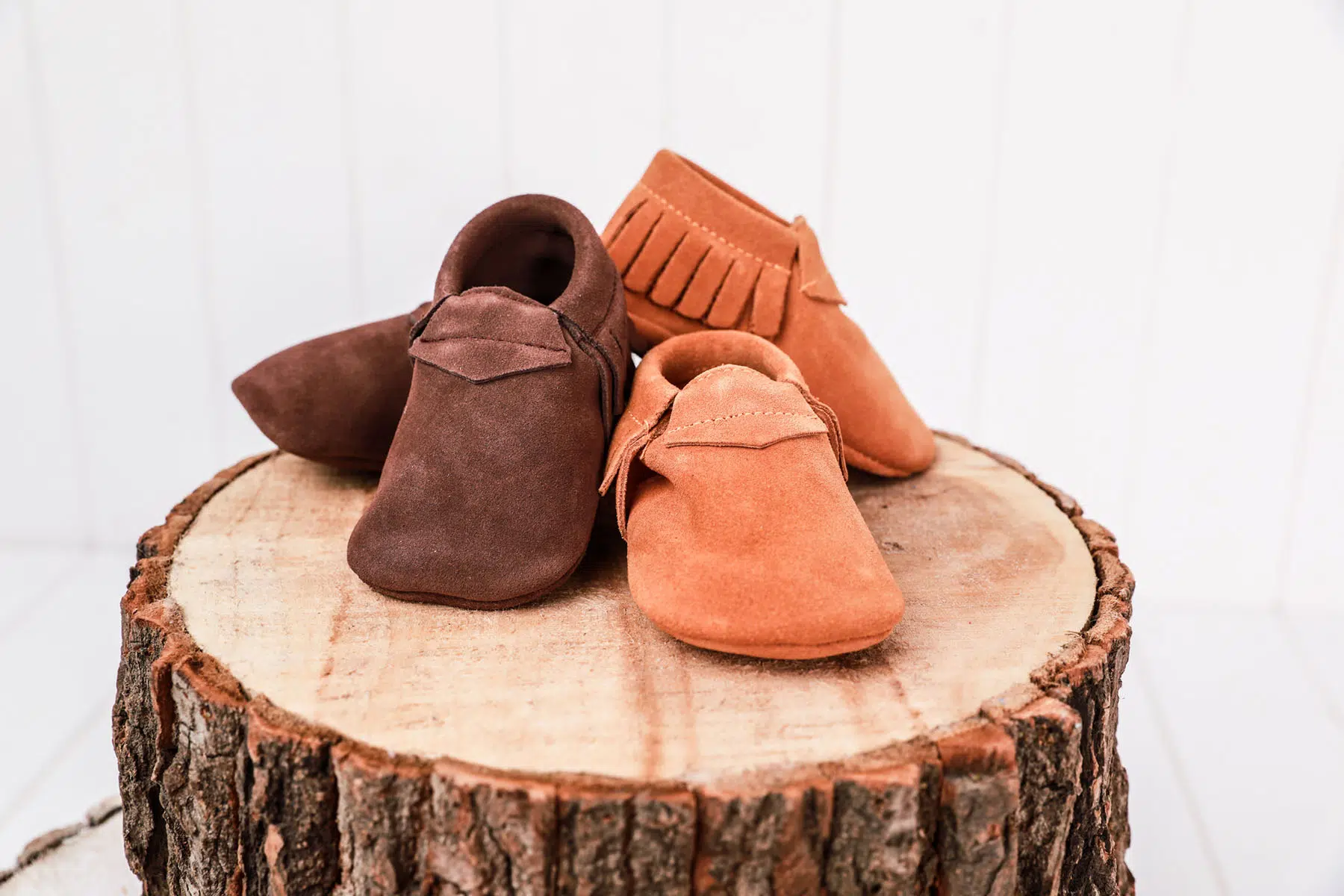 Chaussons bébé cuir