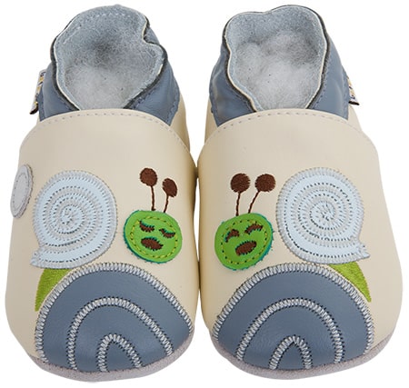 Chaussons bébé en cuir souple - Dodo d'escargot