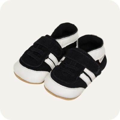 Chaussons bébé cuir souple Baskets marine