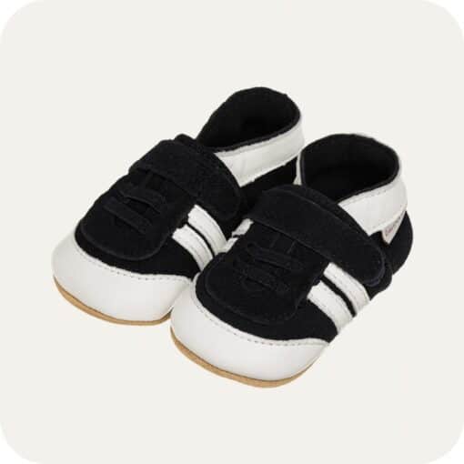Chaussons bébé cuir souple Baskets marine