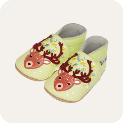 Chaussons bébé cuir souple Renne