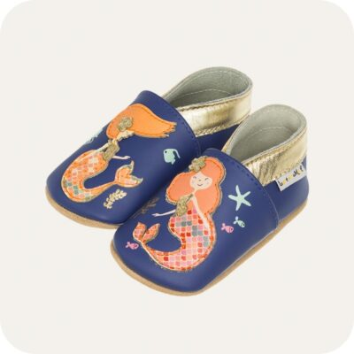 Chaussons bébé cuir souple Sirène