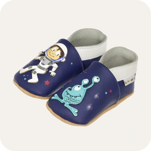 Chaussons bébé cuir souple Spationaute