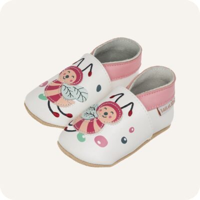 Chaussons bébé cuir souple Abeilles