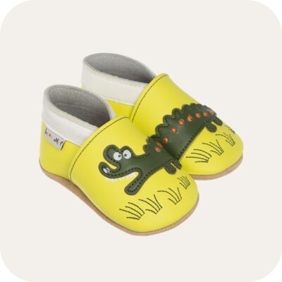 Chaussons bébé cuir souple Croc'Savane