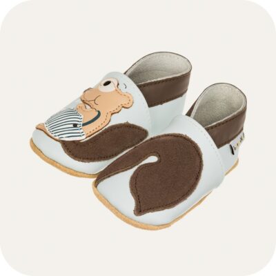 Chaussons bébé cuir souple Ecureuil