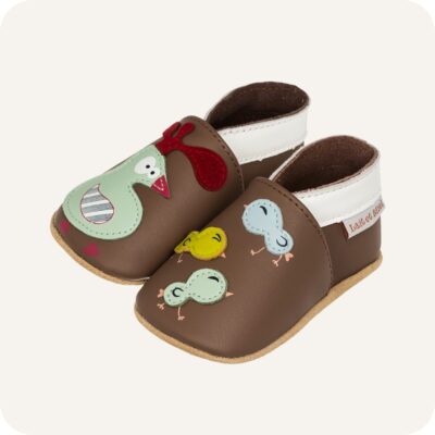 Chaussons bébé cuir souple Poulailler