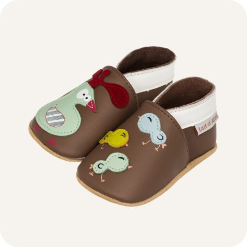 Chaussons bébé cuir souple Poulailler