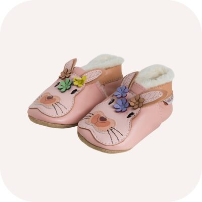 Chaussons bébé extra-souples fourrés Lapin